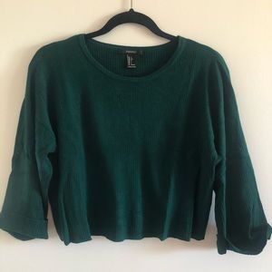 Green cropped sweater